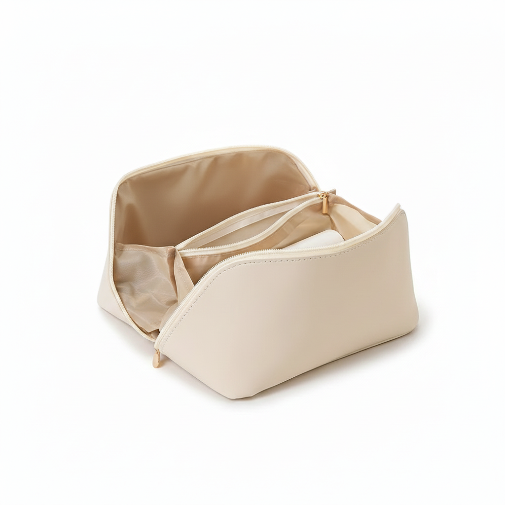 Luxury Travel Makeup Organizer – Refined Cosmetic Bag for Women | Smart Compartments, Portable Structure, Elegant Daily Utility