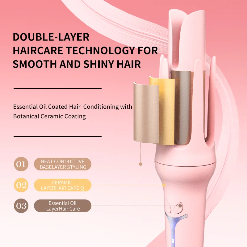 Automatic Ceramic Hair Curler 32mm – Effortless Big Curls | Fast-Heating Ionic System, 4-Speed Control, Smooth Ceramic Precision