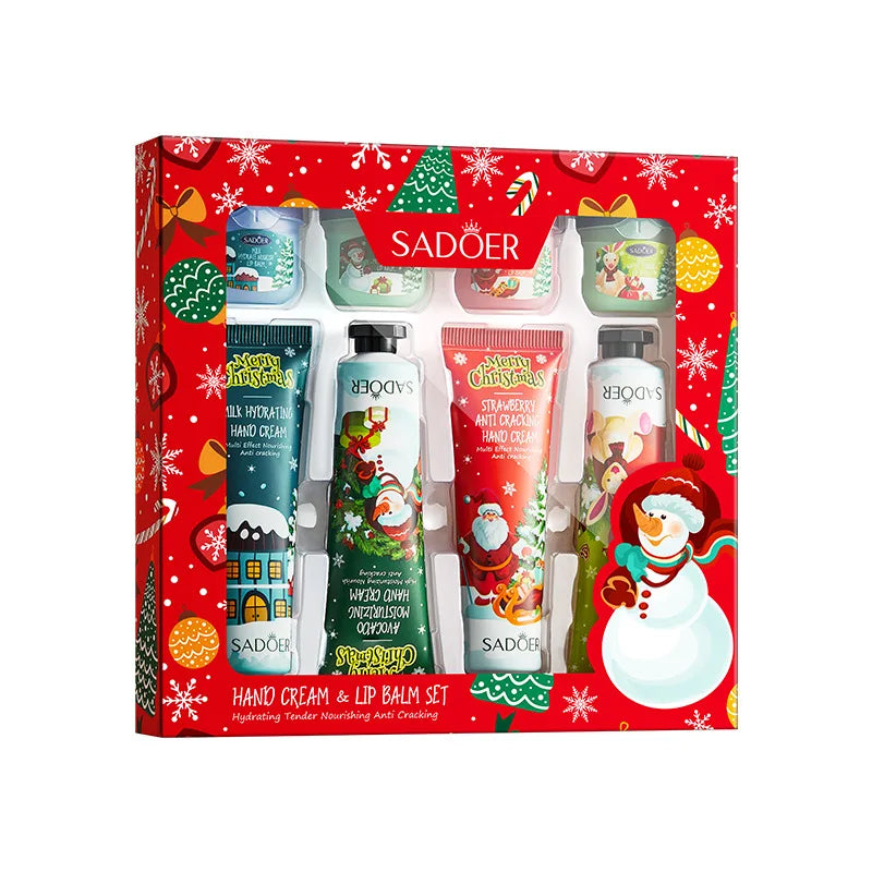 SADOER Christmas Care Collection – Hydrating Hands & Plumping Lips | Moisturizing, Nourishing, Holiday Edition