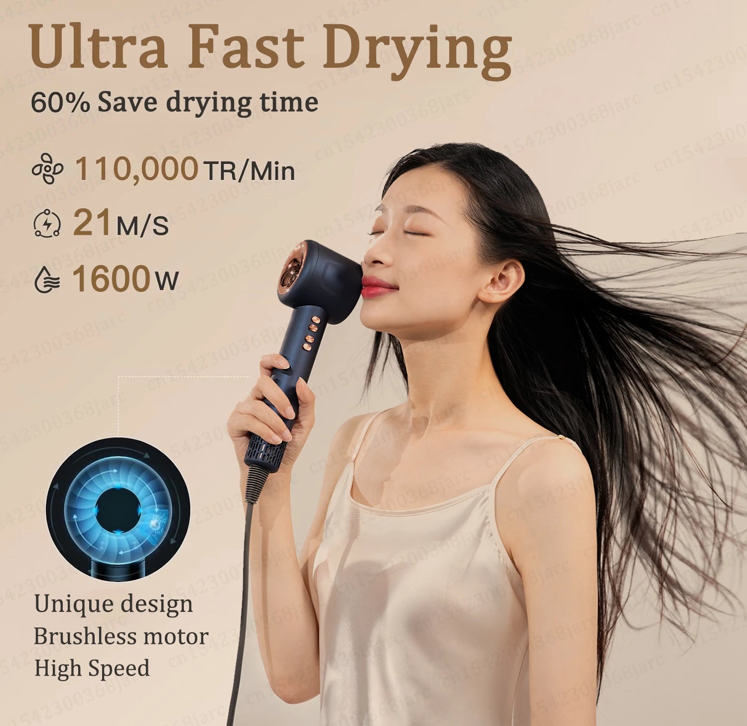 Super Leafless Hair Dryer – High-Performance Ionic Care | Fast-Dry Airflow, Ultra-Quiet Technology, Frizz-Free Precision