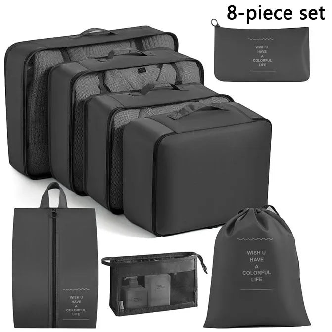 Travel Storage Bag Set – Lightweight Packing System | Clothes, Toiletries & Shoe Cubes, Digital Organizer, Structured Luggage Clarity