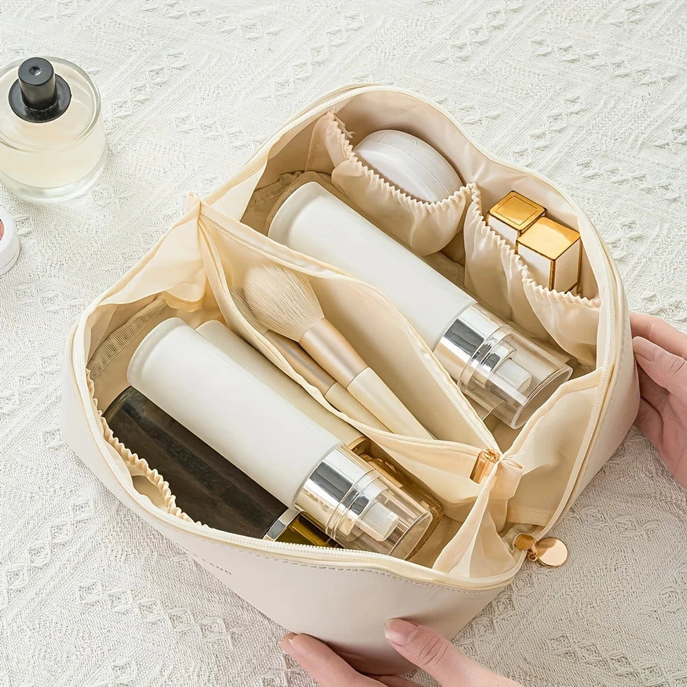 Luxury Travel Makeup Organizer – Refined Cosmetic Bag for Women | Smart Compartments, Portable Structure, Elegant Daily Utility