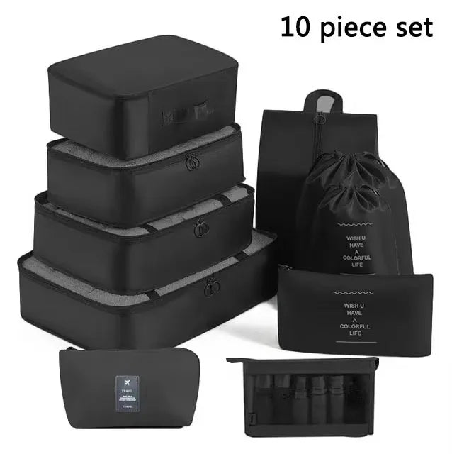 Travel Storage Bag Set – Lightweight Packing System | Clothes, Toiletries & Shoe Cubes, Digital Organizer, Structured Luggage Clarity