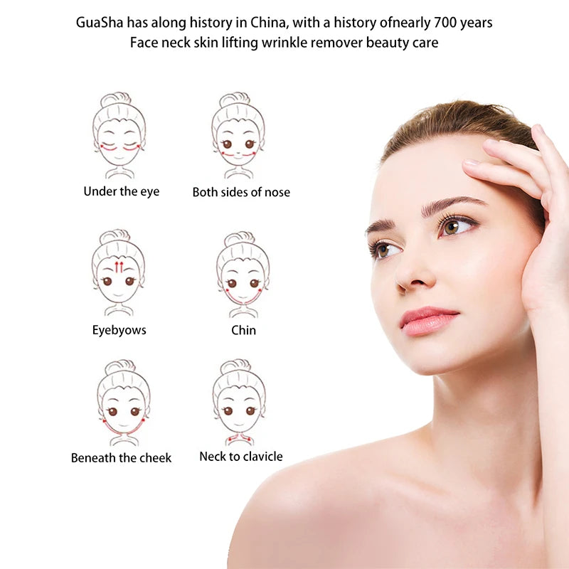 Natural Jade Gua Sha Stone – Facial Sculpting Ritual | Tension Relief, Circulation Boost, Pure Stone Firming Glow