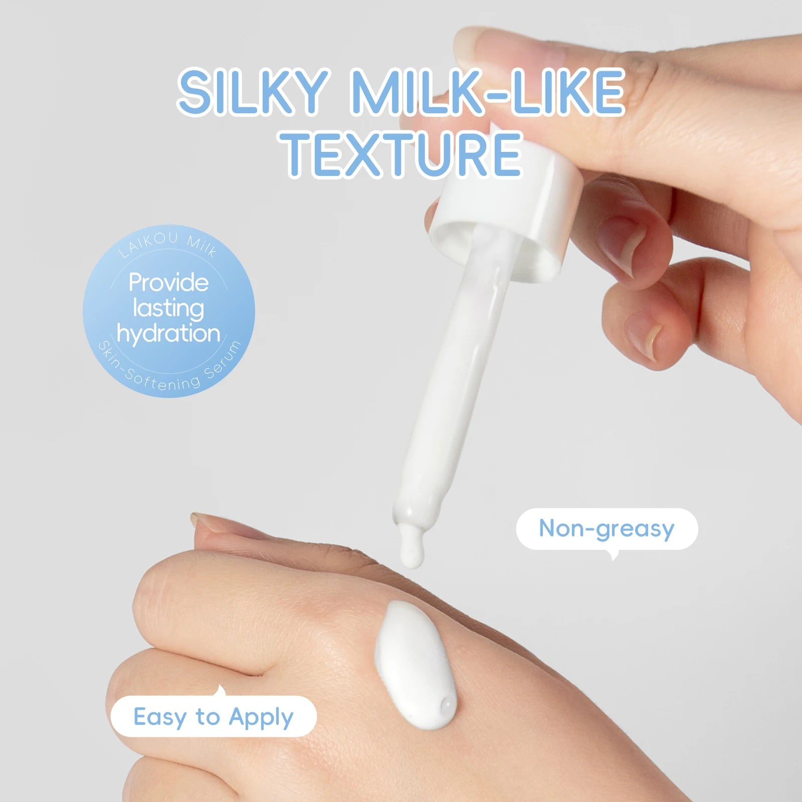 LAIKOU Milk Skincare Travel Set – Softening & Hydration Care | Brightening Serum, Moisturizing Cream, Gentle Cleanser