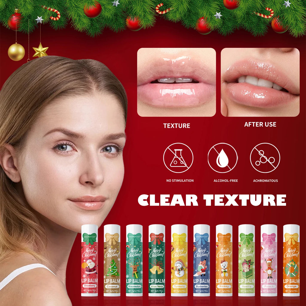 Holiday Lip Balm Gift Box – Nourishing Moisture Collection | Soft Hydration, Long-Lasting Comfort, Festive Beauty Gift