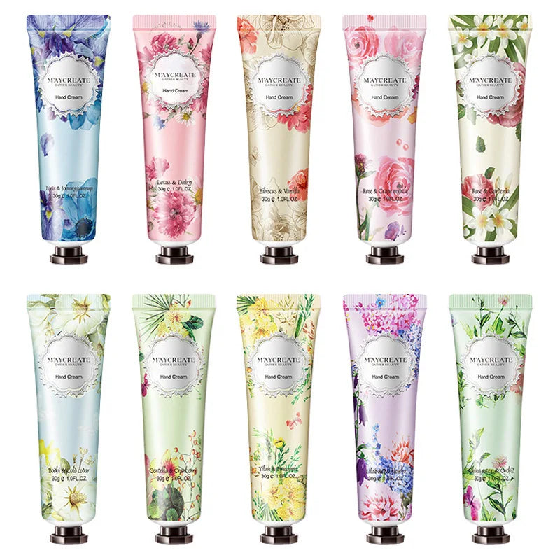 Fruity & Flowery Hand Cream Collection – Moisture Renewal Care | Nourishing, Repairing, Anti-Chapping