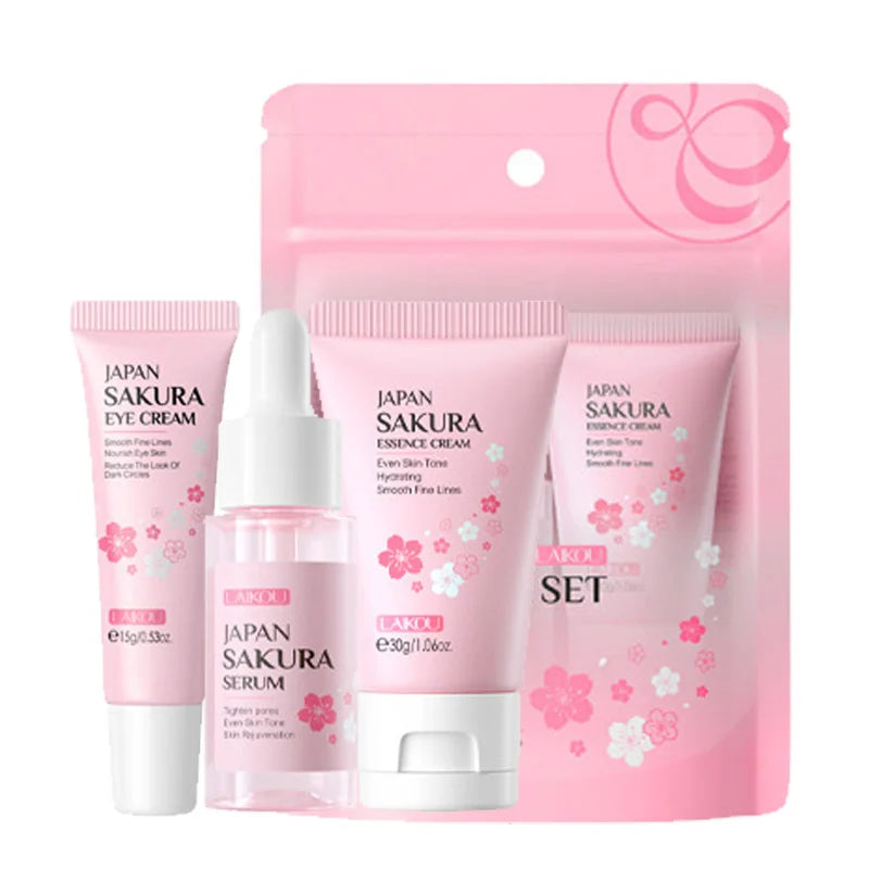LAIKOU Vitamin C & 24K Sakura Trio – Radiance Firming Care | Brightening, Moisturizing, Anti-Wrinkle