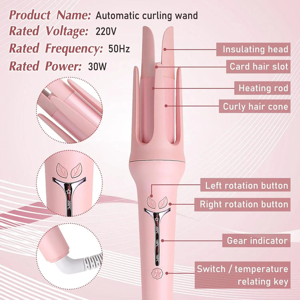 Automatic Ceramic Hair Curler 32mm – Effortless Big Curls | Fast-Heating Ionic System, 4-Speed Control, Smooth Ceramic Precision