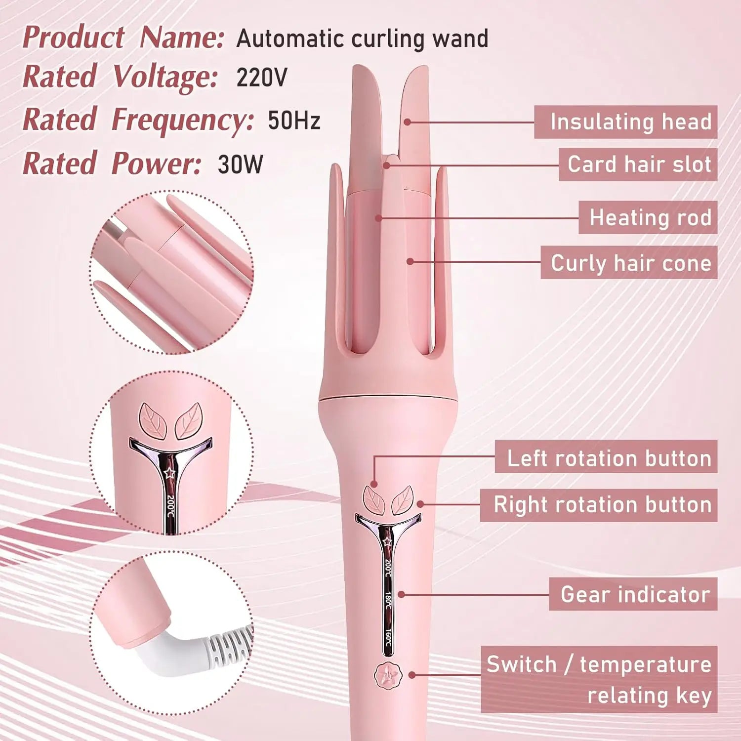Automatic Ceramic Hair Curler 32mm – Effortless Big Curls | Fast-Heating Ionic System, 4-Speed Control, Smooth Ceramic Precision