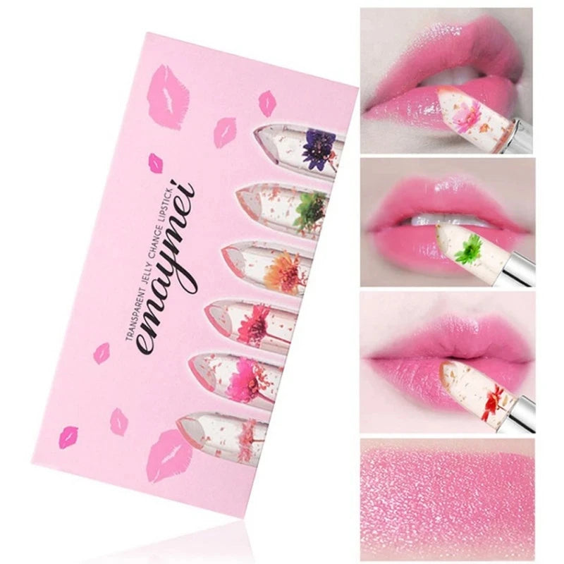 Crystal Jelly Lipstick Set – Color-Adapting Lip Collection | Long-Lasting Shine, Hydrating Formula, Pink-Tint Transformation