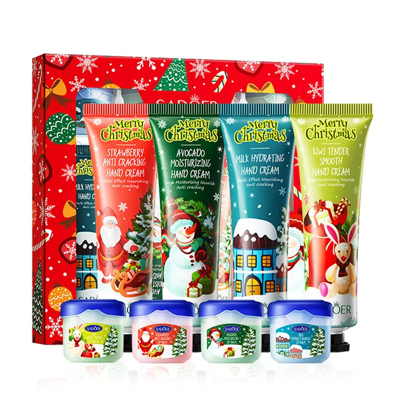 SADOER Christmas Care Collection – Hydrating Hands & Plumping Lips | Moisturizing, Nourishing, Holiday Edition