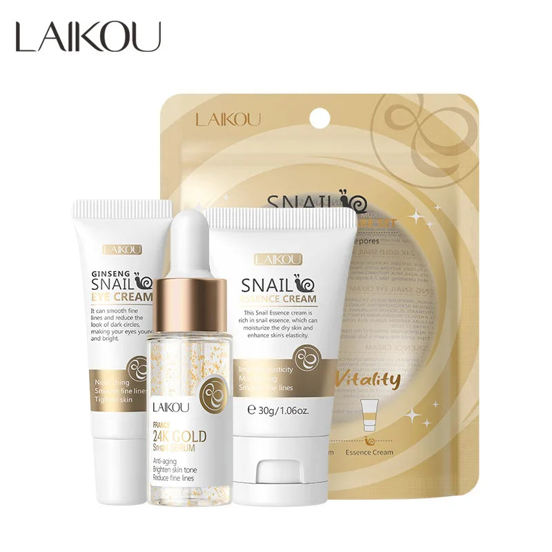 LAIKOU Vitamin C & 24K Sakura Trio – Radiance Firming Care | Brightening, Moisturizing, Anti-Wrinkle
