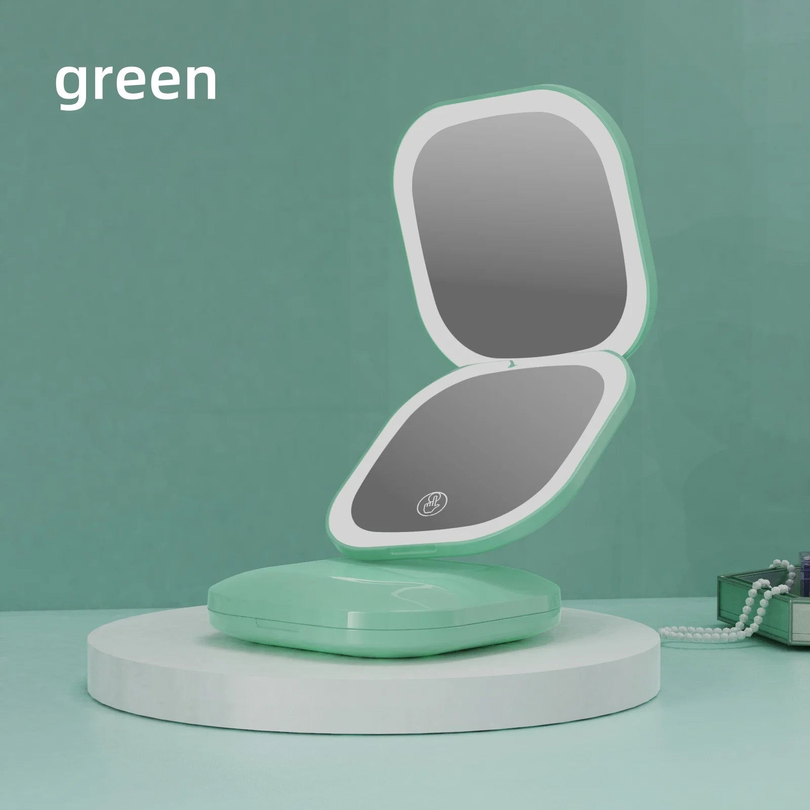 Double-Sided LED Makeup Mirror – Portable Illuminated Beauty Tool | 3× Magnification, USB Rechargeable Design, Adjustable Foldable Light