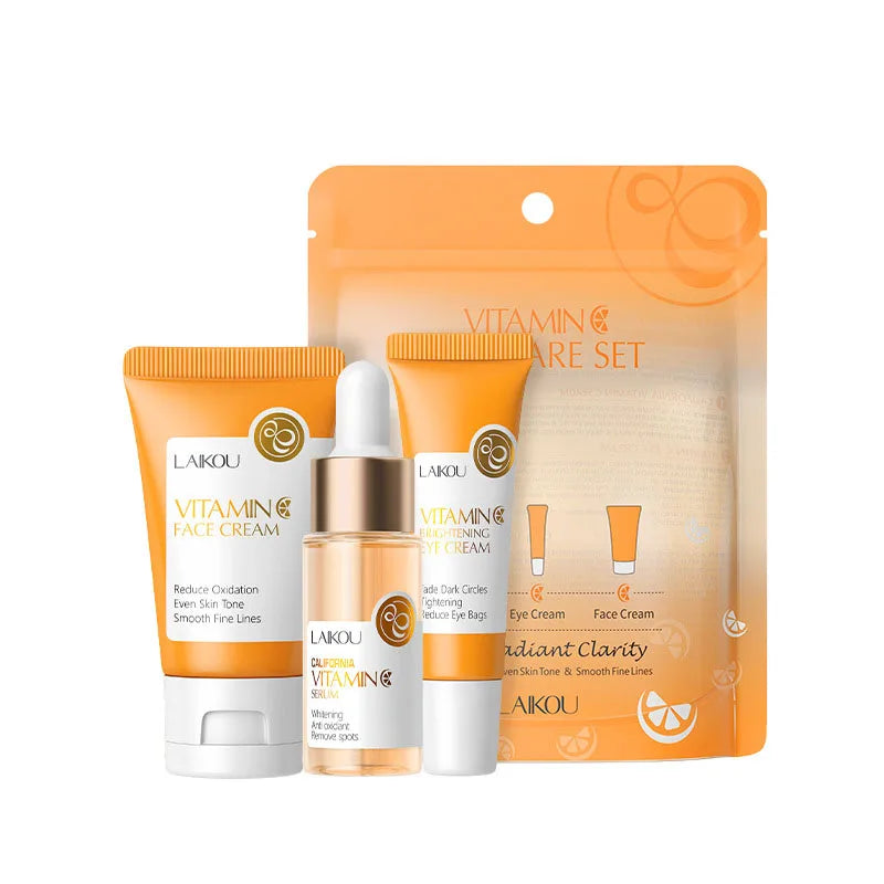 LAIKOU Vitamin C & 24K Sakura Trio – Radiance Firming Care | Brightening, Moisturizing, Anti-Wrinkle