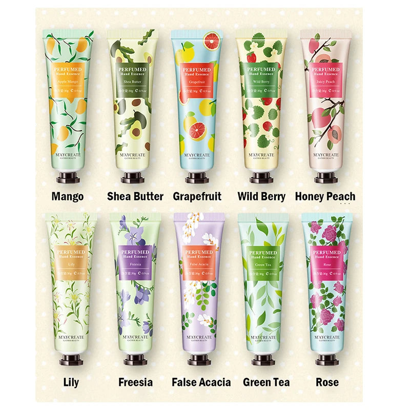 Fruity & Flowery Hand Cream Collection – Moisture Renewal Care | Nourishing, Repairing, Anti-Chapping