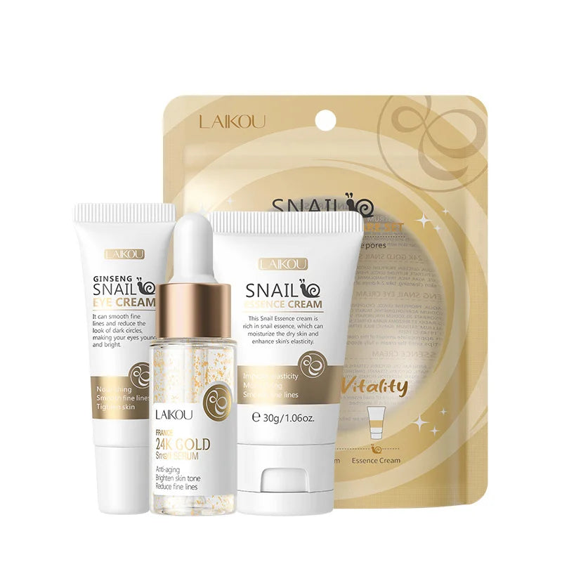 LAIKOU Vitamin C & 24K Sakura Trio – Radiance Firming Care | Brightening, Moisturizing, Anti-Wrinkle