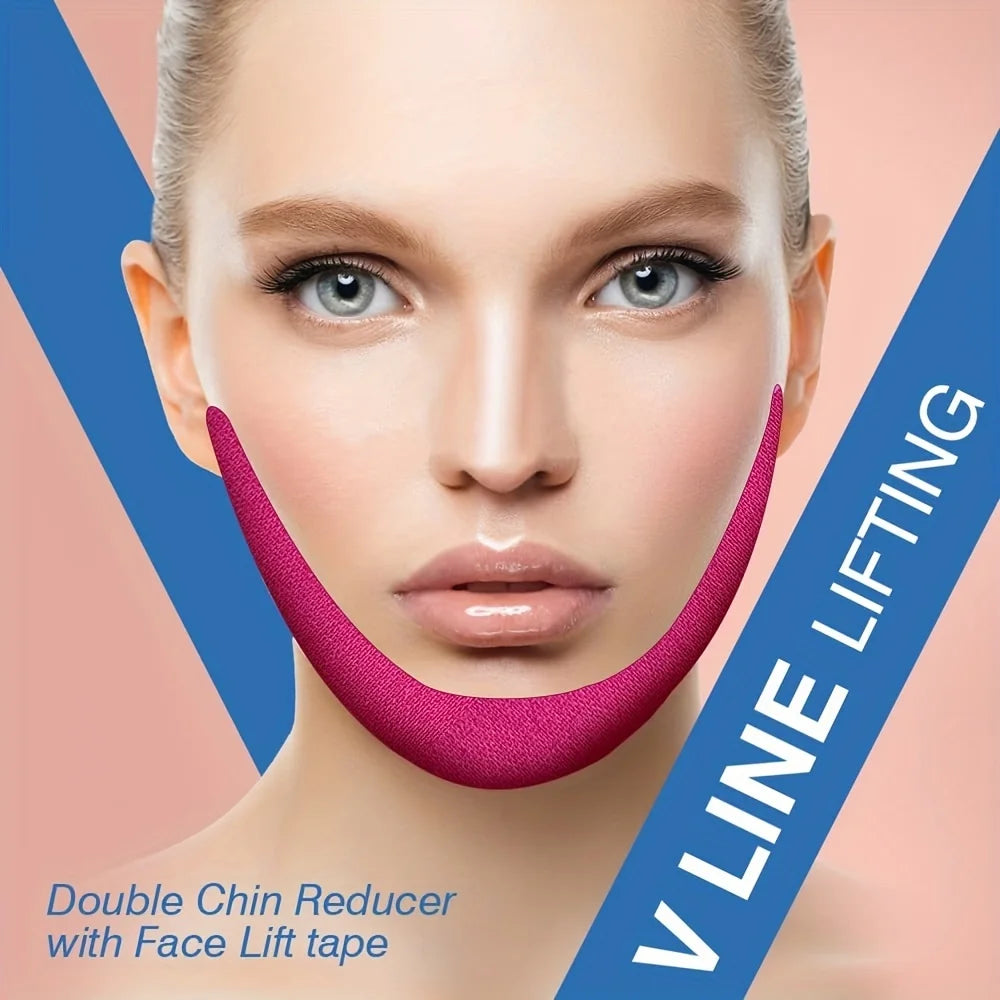 Elastic Face Lift Tape – Instant V-Shape Definition | Invisible Reusable Tape, Jawline Sculpting, Neck & Chin Lift Support