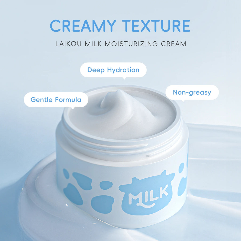 LAIKOU Milk Skincare Travel Set – Softening & Hydration Care | Brightening Serum, Moisturizing Cream, Gentle Cleanser