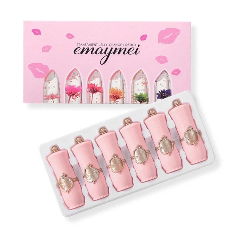 Crystal Jelly Lipstick Set – Color-Adapting Lip Collection | Long-Lasting Shine, Hydrating Formula, Pink-Tint Transformation