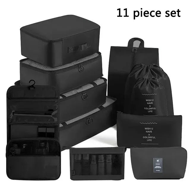 Travel Storage Bag Set – Lightweight Packing System | Clothes, Toiletries & Shoe Cubes, Digital Organizer, Structured Luggage Clarity