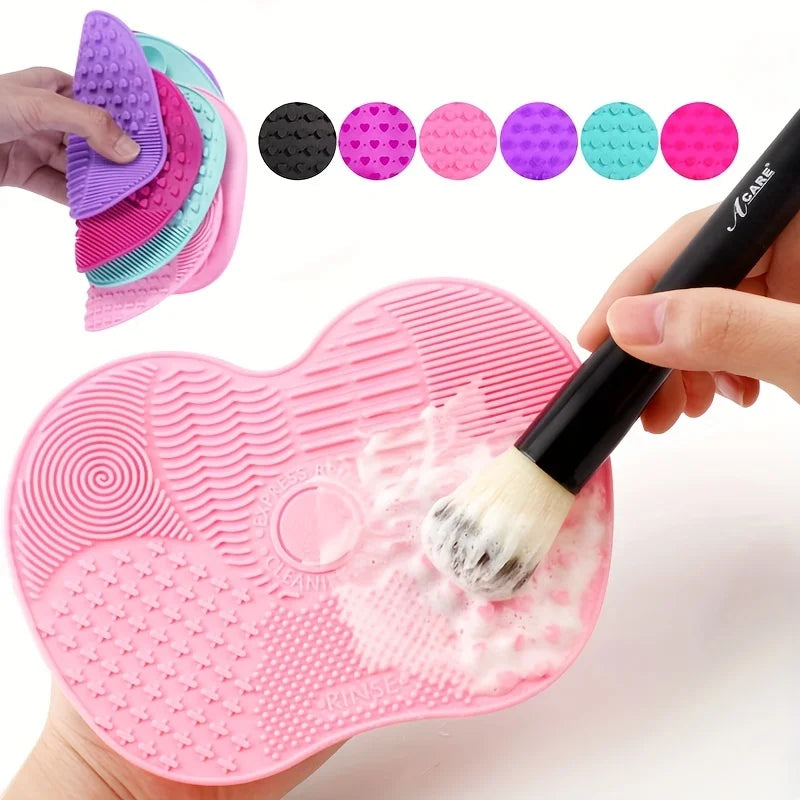 Silicone Apple-Shaped Brush Cleaning Pad – Deep Clean Makeup Tools | Suction Cup Grip, Multi-Texture Surface, Hygienic Daily Care