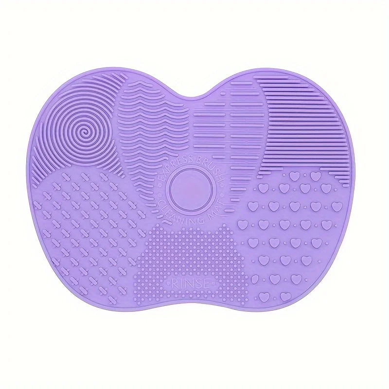 Silicone Apple-Shaped Brush Cleaning Pad – Deep Clean Makeup Tools | Suction Cup Grip, Multi-Texture Surface, Hygienic Daily Care