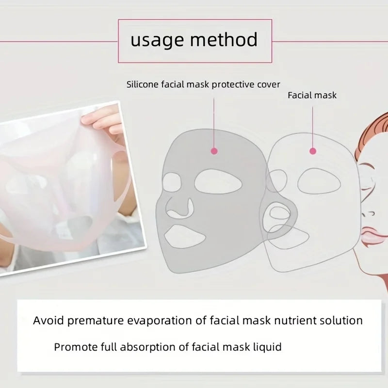 Silicone Face Mask Cover 3D – Reusable Hydration Seal | Moisturizing Lift, Firming Support, Glow-Boosting Design