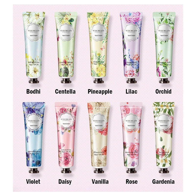 Fruity & Flowery Hand Cream Collection – Moisture Renewal Care | Nourishing, Repairing, Anti-Chapping